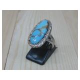 Sterling Silver Turquoise Ring Hallmarked
