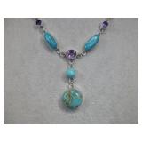 S.S. Navajo Hallmarked Bea Tom Turq/Amethyst See