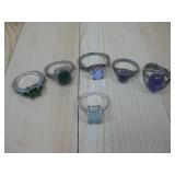 5 Sterling Silver Tested Multi Stone Ring See Info