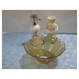 Vtg Milk Glass Table Lamp,Hurricane Lamp See Info