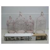 Four Decorative Pink Bird Cages, NIB Tea Light See