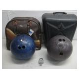 Two Vtg Bowling Balls W/Cases See Info