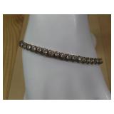 Vtg Sterling Silver Cz Tennis Bracelet Hallmarked