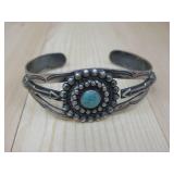 Vtg. S.S N/A Turq Cuff Bracelet Tested