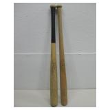 Two Wooden League Leader Baseball Bats See Info