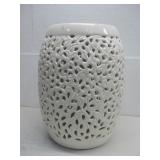 Ceramic Lattice Floral Design Garden Stool See