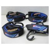 Four Suzuki Motorcycle/ATV HD Tie Down Straps