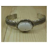 Sterling Silver White Buffalo Bracelet Hallmarked