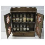 Vtg Spice Cabinet W/Spice Jars See Info
