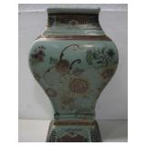 Vtg Oriental Accent Ceramic Vase 13'