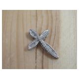 10KT Diamond Sterling Silver Tested Cross Hallmark