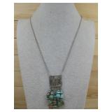 S.S. Egyptian Turq Bead Tassel Pendant Necklace
