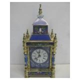 Vtg Chinese Cloisonne Enamel Carriage Mantle Clock