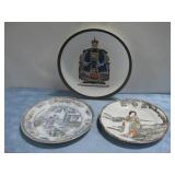 Three Vtg Chinese Plates