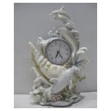 Resin Dolphins & Sea Shell Clock Decor 7.5' x 12'