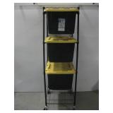 Metal Wire Storage Rack W/ Three 27 Gal. Totes