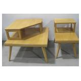 Two MCM Mersman Style Corner/End Tables See Info