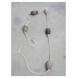 Vtg Wooden Buoys On A Rope 12' 10' Long