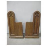 Pair Of Vtg Church Pew Ends 36' x 24' x 3'