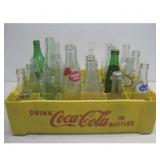 Vtg Plastic Coca-Cola Bottle Crate W/Glass Bottles