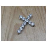 Sterling Silver Cz Cross Pendant Hallmarked