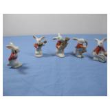 Vtg Set Bunny/ Rabbit Orchestra Figures Japan 2'