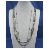 Two Silvertone SW Style Beaded Necklaces