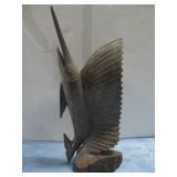 Vtg Hand Carved Ironwood Sailfish Sculpture 17'