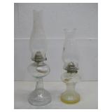 Two Vtg Hurricane Lamps 16'