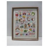 Vtg 'Now I Know My ABC's' Cross Stitch Sampler See