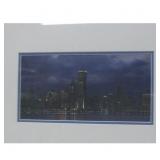 Framed Skyline Print - Night View 17.5' x 21.5'