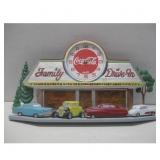 Coca-Cola Family Drive-In Clock with Vintage Cars