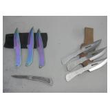 Throwing Knives W/Sheaths & Pocket Knife