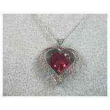 Sterling Silver Swinging Spinal Cz Pend/Necklace