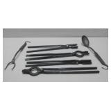 Set Of Blacksmith Tongs & Tools