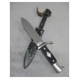 Vtg German Scout Knife & Sheath Solingen Germany