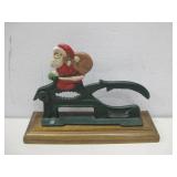 Vtg Mounted Cast Iron Santa Nutcracker 7.5'