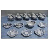 Oriental Rice Bowls W/Cover & Goose Spoon See