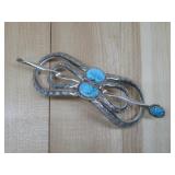 Sterling Silver Navajo Turq Hair Pin Hallmarked