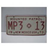 Vtg New Mexico Mounted Patrol License Plate