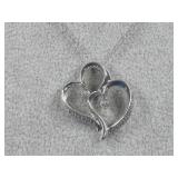 VTG Sterling Silver Diamond Pendant/Necklace See I