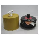 Vtg Yellow 45 RPM Record Carrier & Records See