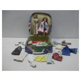 Vtg Tote Case W/Ideal Tammo Doll Midge Doll See