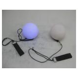 Two Light-Up Poi Balls Power On