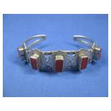 VTG Nickel Silver Coral/Faux Turq N/A Bracelet