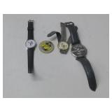 Three Mickey Mouse Watches & Token