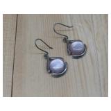 Sterling Silver Prominent Cats Eye Stone Earrings