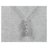 Sterling Silver Cz Pendant/Necklace Hallmarked