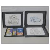 Three Signed Disney Drawings &  Disneyland Cards