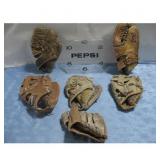 Assorted Leather Baseball Gloves Some Vtg